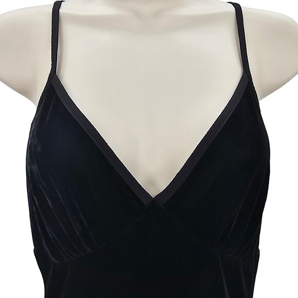 Band Of The Free Womans size S Girl Crush Black Velvet Midi Dress Tie Back NEW - Picture 2 of 8